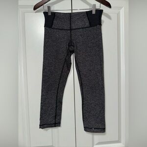 Lululemon Wunder Under Crop III Heathered Grey Leggings Size 4